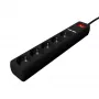 Gembird SPG5-U2-5-02 zásuvkový blok s USB nabíjačkou, 5 zásuviek, 1,5 m, 2x USB, čierna