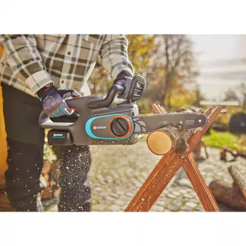 Akumulátorová reťazová píla PowerSaw 250/18V P4A Ready-To-Use Set (sivá/tyrkysová, Li-Ion batéria 2,5Ah P4A, POWER FOR ALL ALLIANCE)