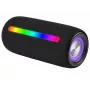 Prenosný stereo reproduktor TRACER Stripe čierny — 10 W RMS, Bluetooth/káblový, USB-A & USB-C, MicroSD, integrovaná batéria (až 5 h)