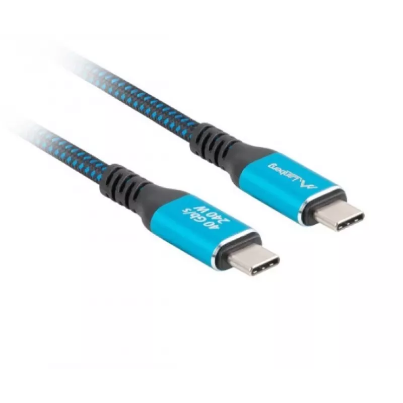 USB-C kábel M/M USB4 1,5M 240W 60Hz čierno-modrý