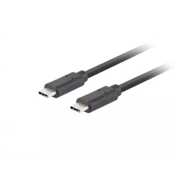 Kábel USB-C na USB-C LANBERG CA-CMCM-32CU-0010-BK — USB 3.2 Gen 2, 1 m, čierny, 100 W nabíjací výkon, 4K video