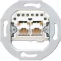 JUNG UAE 2X8 UPO 2 x RJ-45 sivá zásuvka (UAE2X8UPO)