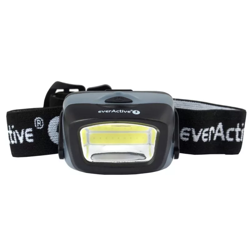 Čelová lampa everActive HL-150, lampa na hlavu, 150 lm, 3 W, IPX4, 3×AAA, čierna