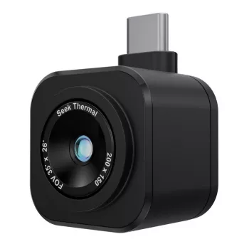 Termokamera Seek Thermal CW-ABAX, snímač 200×150 px, 25 Hz, rozsah -20–330°C, 35 mK NETD, pevné zaostrenie, meranie v stredovom bode