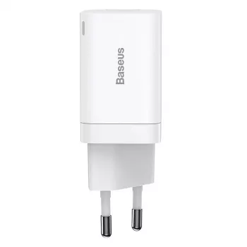 Baseus Super Si Pro rýchlonabíjačka USB + USB-C 30W (biela)