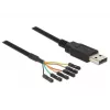 USB kábel DeLOCK 1,8 m USB2.0-A/TTL 6-pól čierny