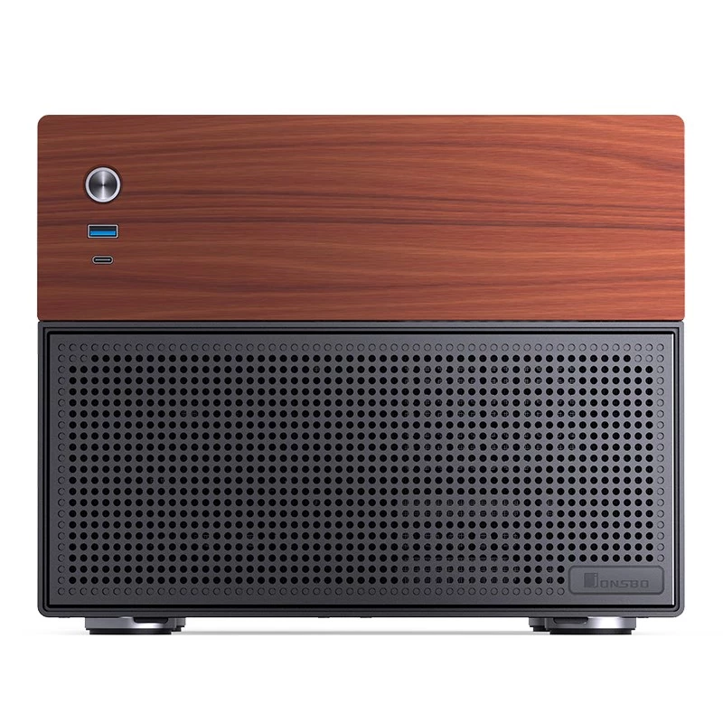Jonsbo N4 Microtower skriňa čierna robustná oceľ kompaktná PC skriňa