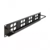 Delock 88195 19" patch panel typu D so 4 platňami 86 x 86 mm, 4 porty, 2U, čierny