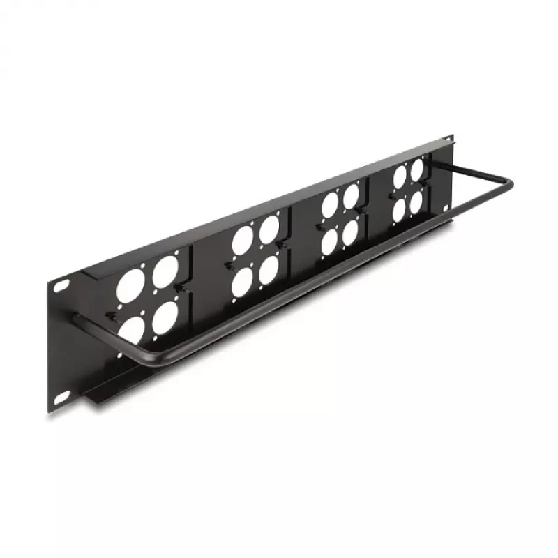 Delock 88195 19" patch panel typu D so 4 platňami 86 x 86 mm, 4 porty, 2U, čierny