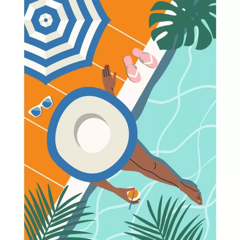 Maliarska sada podľa čísel Ravensburger CreArt – Pool Time (maliarska sada, model 25523)
