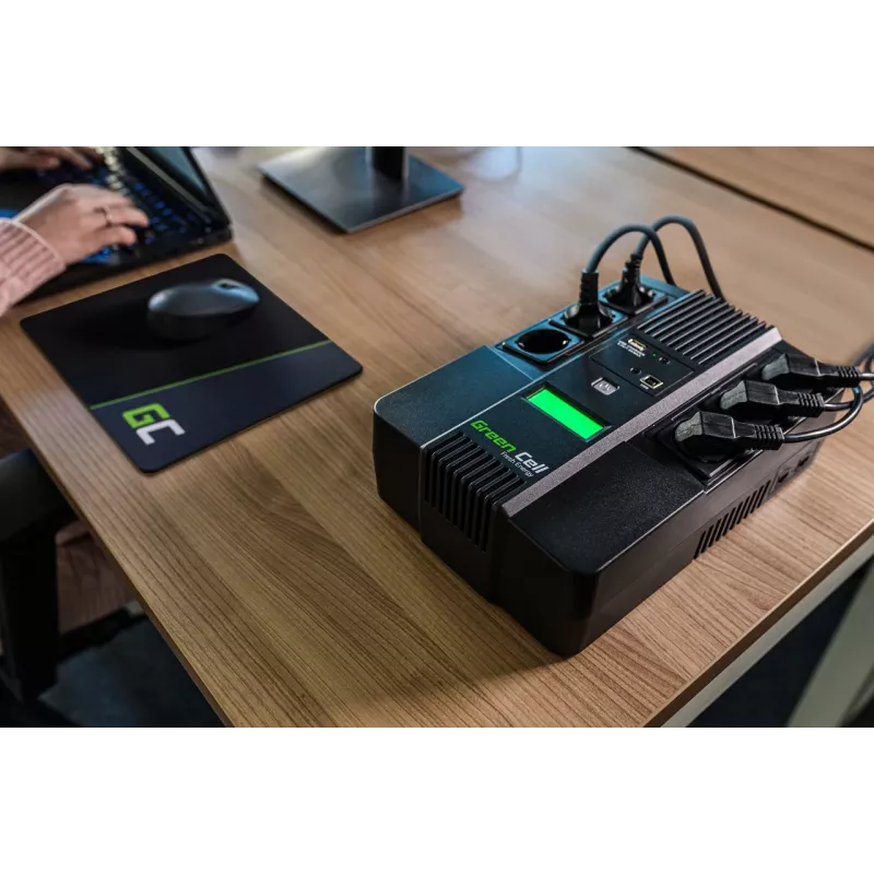 Green Cell AiO 800VA LCD UPS neprerušiteľné napájanie Line-Interactive 0,8 kVA 480 W 6 zásuviek