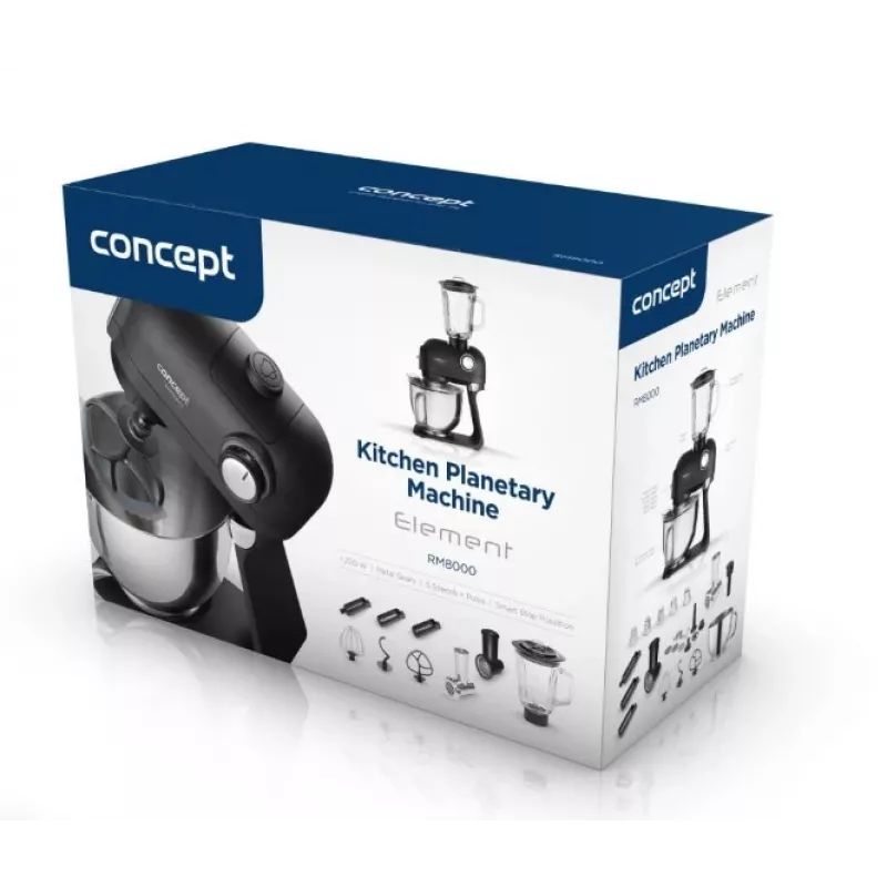 Stolový mixér Concept RM8000 - 1200 W kuchynský robot, čierny