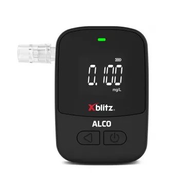Prenosný elektrochemický alkohol tester Xblitz ALCO – BAK 0–4 %, presnosť 0,05 %, LCD, 5 náustkov, 2×1,5-V batérie