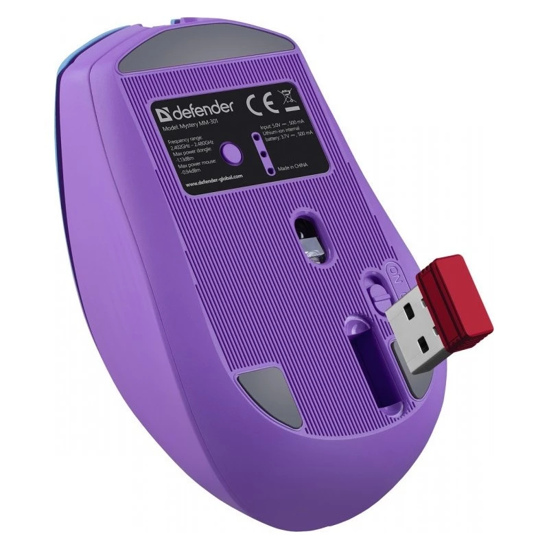 Myš DEFENDER MYSTERY MM-301 RF+BT LILA 1600dpi 6T