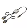 StarTech.com 2ft (60cm) 2-portový USB na sériový adaptérový kábel, vymeniteľné DB9 skrutky/matice, COM retention, USB-A na DB9 RS232, FTDI, Level-4 ESD ochrana, Windows/macOS/ChromeOS/Linux – robustná TPE konštrukcia
