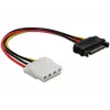 Delock 60115 napájací kábel SATA 15-pinová vidlica na Molex 4-pinová zásuvka, 0,12 m