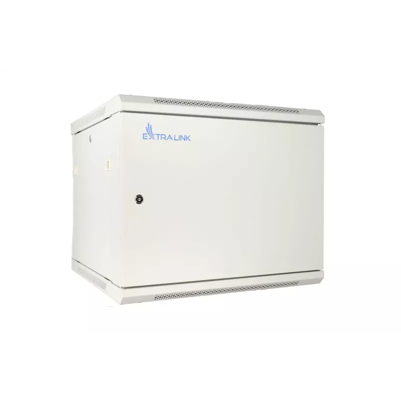 Extralink rackový rozvádzač 9U 600x600 ASP sivý nástenný, kovové dvere
