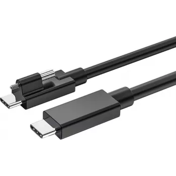 USB-C kábel Exsys EX-K1599V-1.5 – 1,5 m, USB-C na USB-C s drážkovaným skrutkovacím konektorom
