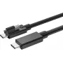 USB-C kábel Exsys EX-K1599V-1.5 – 1,5 m, USB-C na USB-C s drážkovaným skrutkovacím konektorom