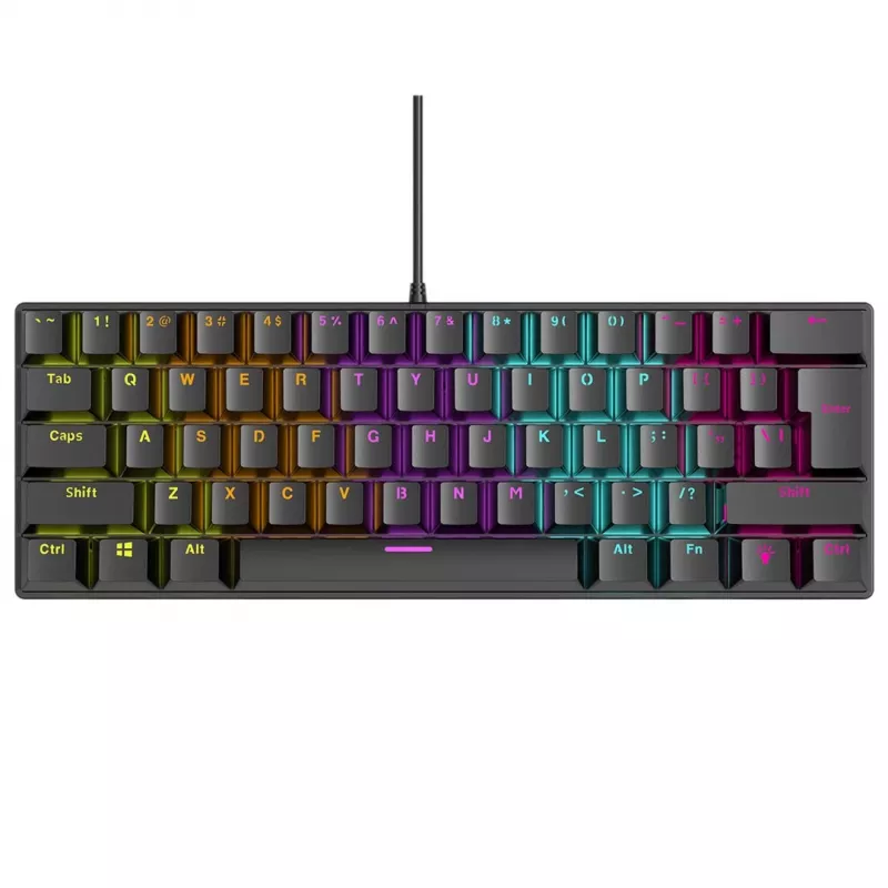 Mechanická klávesnica RAMPAGE PLOWER K60 s Blue spínačmi a RGB podsvietením