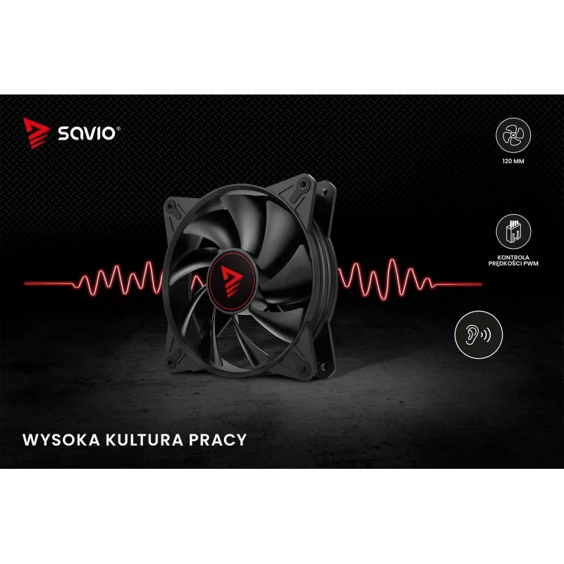 SAVIO BLADE X1 sada ventilátorov, 3 x 120 mm, 4-pinový PWM, čierna