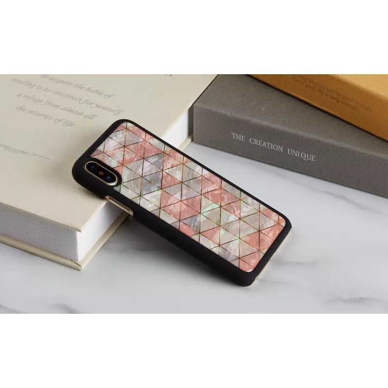 Ochranné puzdro iKins pre iPhone XS / iPhone X, kosoštvorcový vzor, čierna