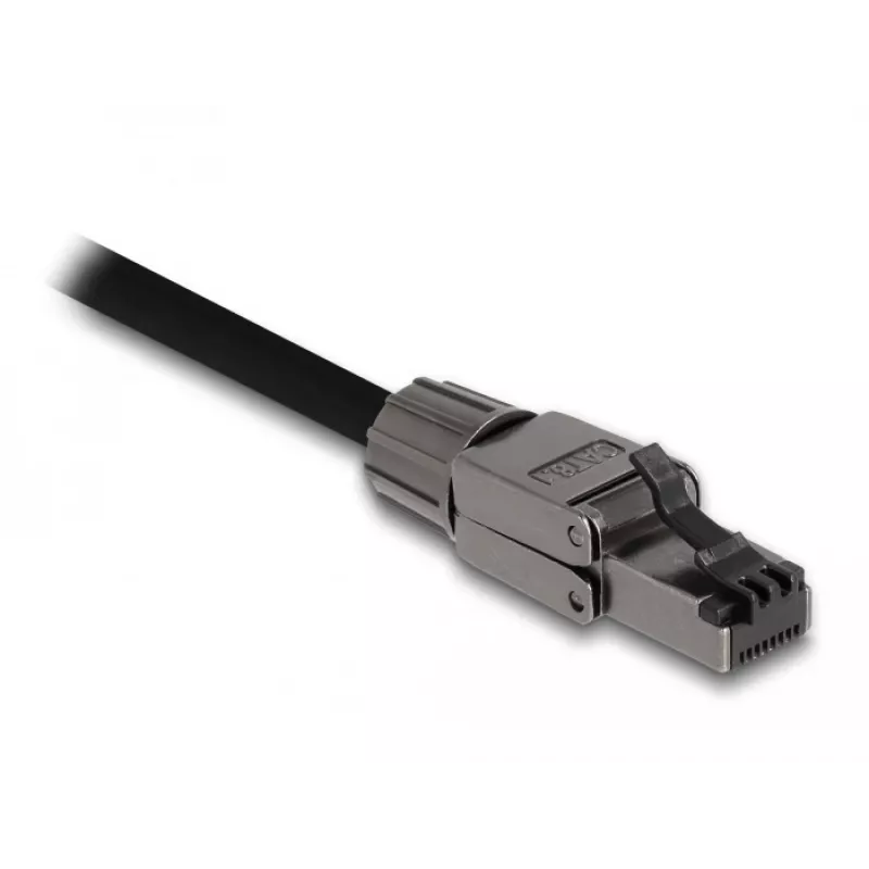 Sieťový kábel DeLOCK RJ45 samec Cat.8.1 STP bez nástrojov čierny