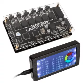 Ovládač ventilátorov a ARGB Lamptron LAMP-RF625B, čierny – bezdrôtové ovládanie pre PC ventilátory a RGB LED