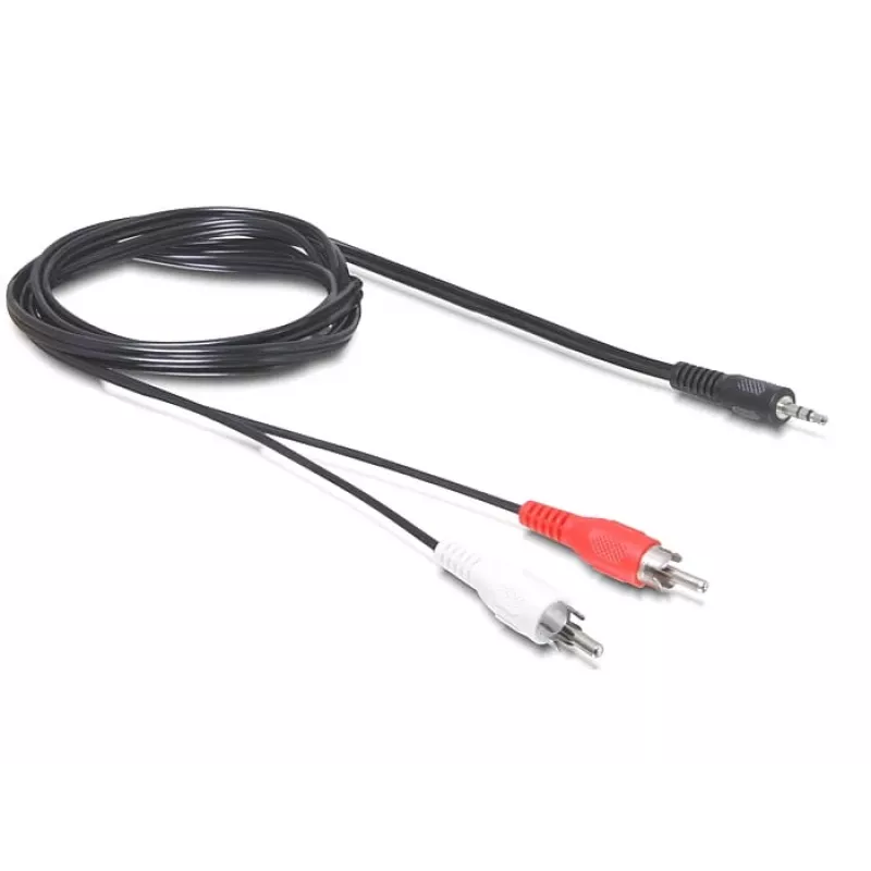 Audio kábel DeLOCK 84000 1,5 m 2xRCA 3,5 mm čierny