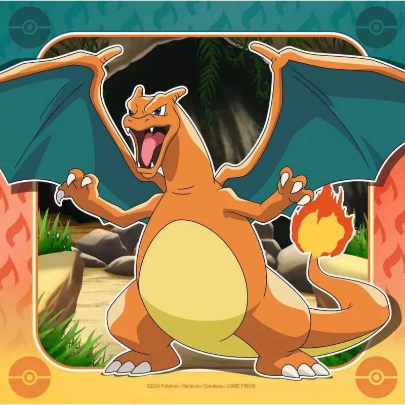 Puzzle Ravensburger Pikachu, Glurak a Evoli — 147 dielikov, od 5 rokov, 210 × ? mm