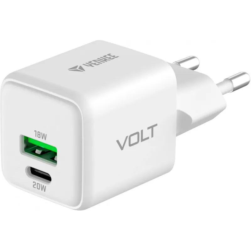 USB-C/A sieťová nabíjačka YENKEE YAC G38 20W 3A Power Delivery (USB-C a USB-A)