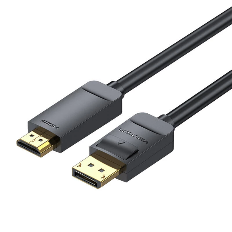 DisplayPort na HDMI káblový adaptér Vention HAGBH, 2 m, čierny, priemer 7 mm
