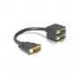 DVI adaptér DeLOCK DVI25 M na 2x DVI25 W 0,2 m čierny