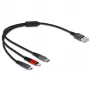 USB nabíjací kábel DeLOCK 3-in-1 Type-A na Lightning Micro USB USB Type-C 30 cm