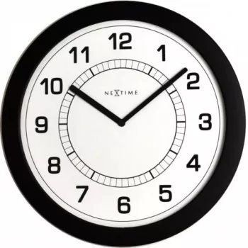NeXtime hodiny 3045zw Super Slim, Ø28 cm, nástenné, čierna