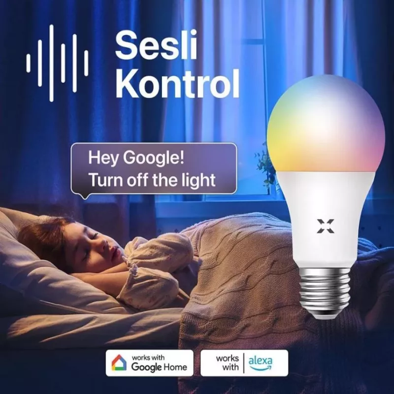 XENON Smart X7021 smart LED žiarovka RGB, 9 W, Wi-Fi, Bluetooth, biela
