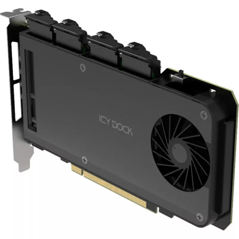 Mobilný rámový adaptérový modul icy dock MB204MP-1B — 4 × M.2 NVMe SSD hot-swap mobilný rám