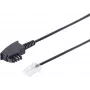 Telefónny kábel S-Impuls 70002-10, 10 m, TAE-F na RJ-45, čierny