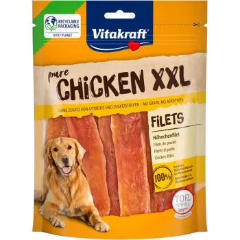 Žuvacia maškrta pre psov Vitakraft Chicken Fillets XXL 250 g — kuracia chuť, 60 % proteínu, 18 % vlhkosti