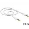Audio kábel 3,5 mm DeLOCK 83439 0,5 m biely