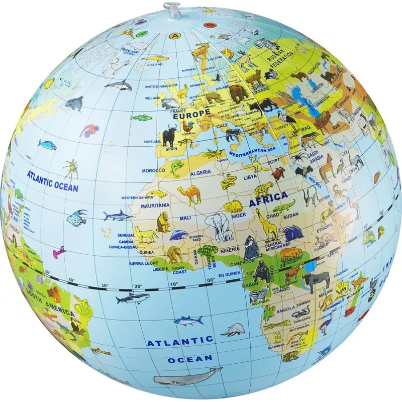 Caly Animal Globe Maxi glóbus 50 cm, viacfarebný