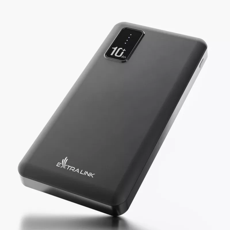Powerbanka Extralink EPB-098B 10000 mAh, LiPo, 2× USB-A + 1× USB-C, čierna