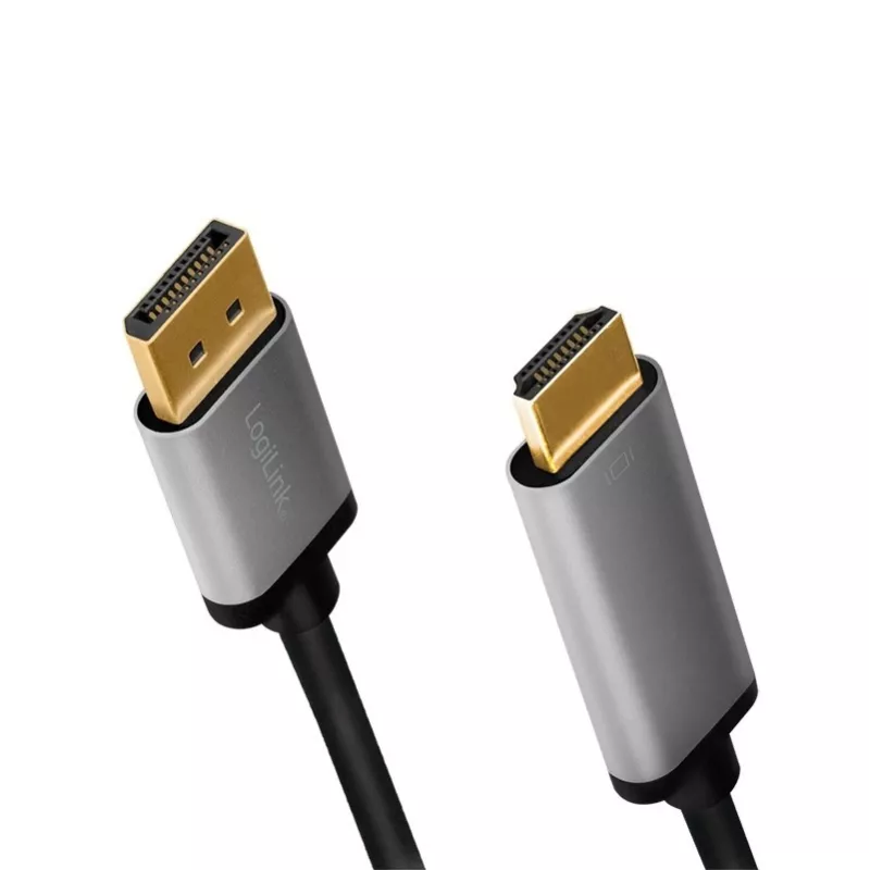 LogiLink CDA0107 videokáblový adaptér 2 m DisplayPort HDMI čierny sivý