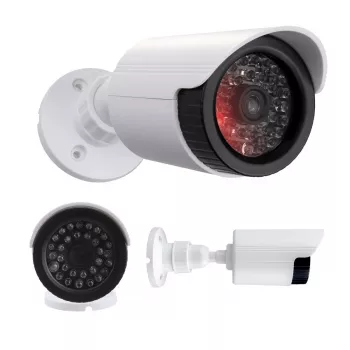 Atrapa rúrkovej kamery s IR LED, CEE IR1800 W — nefunkčná bezpečnostná atrapa