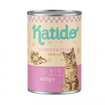 KATIDO morčacie s tuniakom - mokré krmivo pre mačky - 400 g