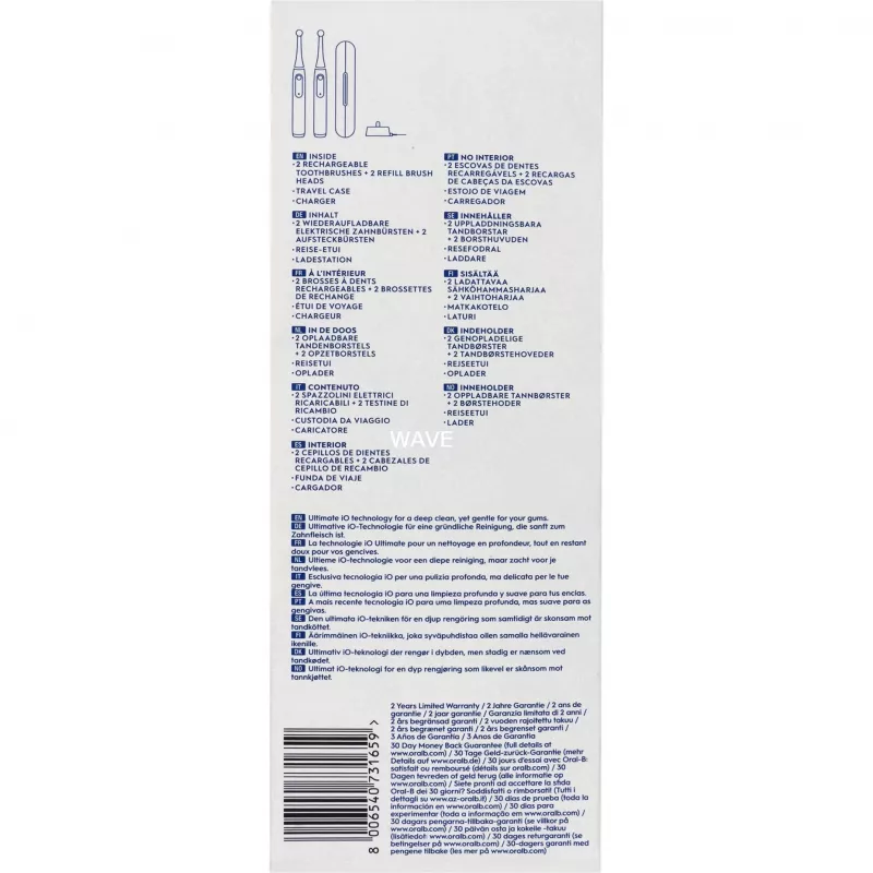 Elektrická zubná kefka BRAUN Oral-B iO Series 3N — čierna/modrá, 2 rukoväte