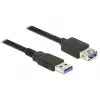 Delock predlžovací kábel USB 3.0 - USB predlžovací kábel - USB Type-A (M) na USB Type-A (F) - USB 3.0 - 3,0 m - čierny (85057)