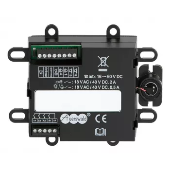 Videovrátnik vnútorná stanica Auerswald TFS-Universal plus 2 — čierna, IP20, plast, jednosmerné napájanie (16–60 V), 109×29×84 mm