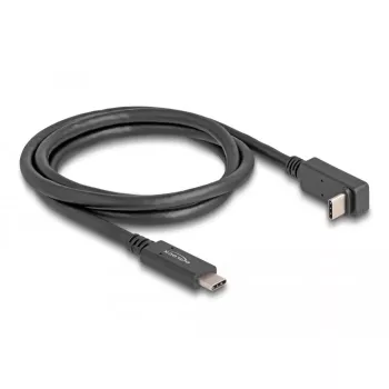 Delock - USB kábel - 24-Pin USB-C (M) na 24-Pin USB-C (M) zahnutý - USB 3.2 Gen 2 - 3 A - 1,0 m - USB Power Delivery (60 W), podporuje 4K 144 Hz (3840 x 2160), až do 10 Gbit/s
