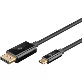 Goobay USB-C na DisplayPort kábel – pozlátené konektory, Ultra HD rozlíšenia až do 4K @ 60 Hz, Type-C Thunderbolt 3/4 na DP adaptér kompatibilný s